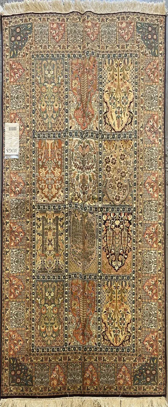 One Of The Kind Kashmiri Hand-Knotted Silk Rug 6'3'' x 4'0"
